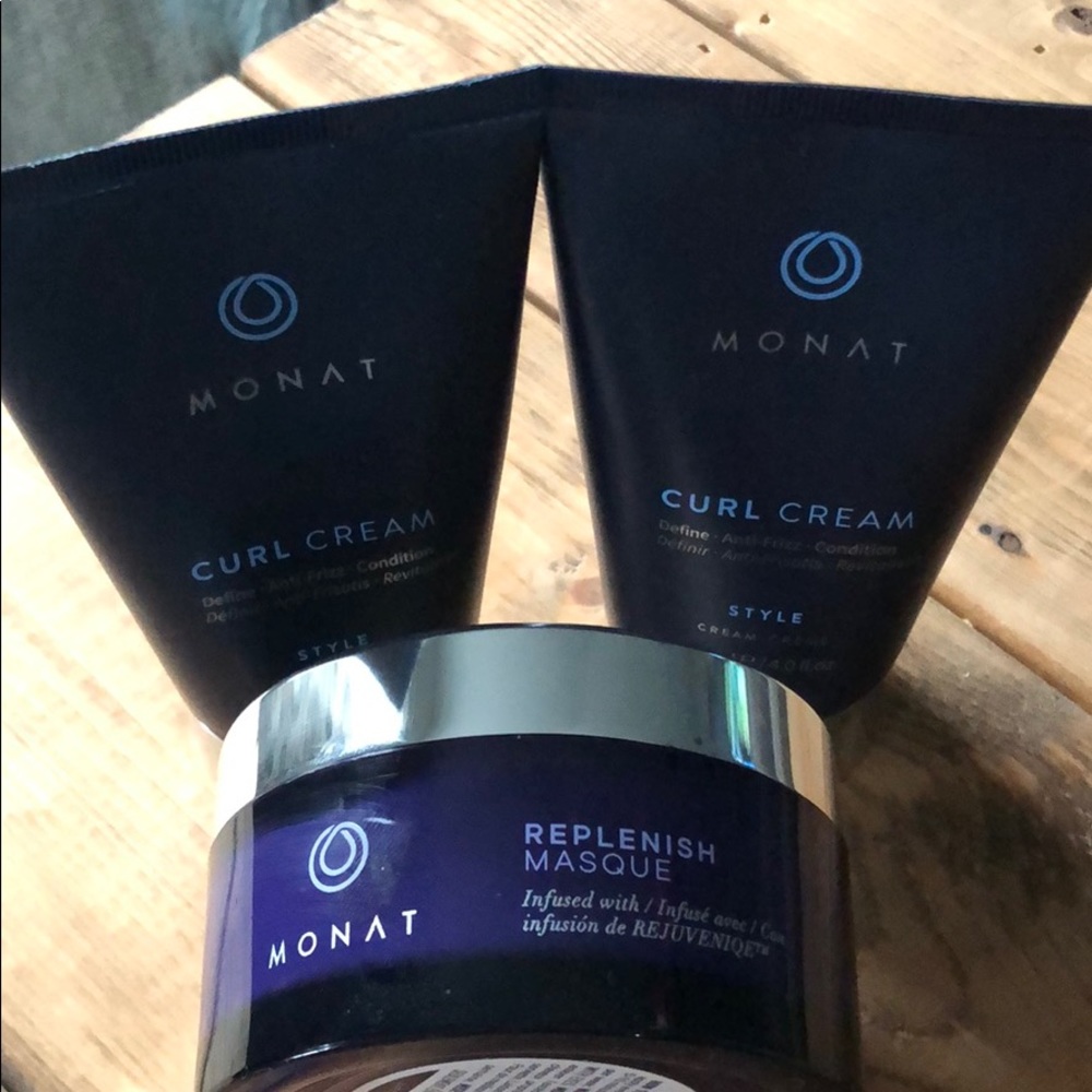 Monat Curl Cream and Replenish hair mask